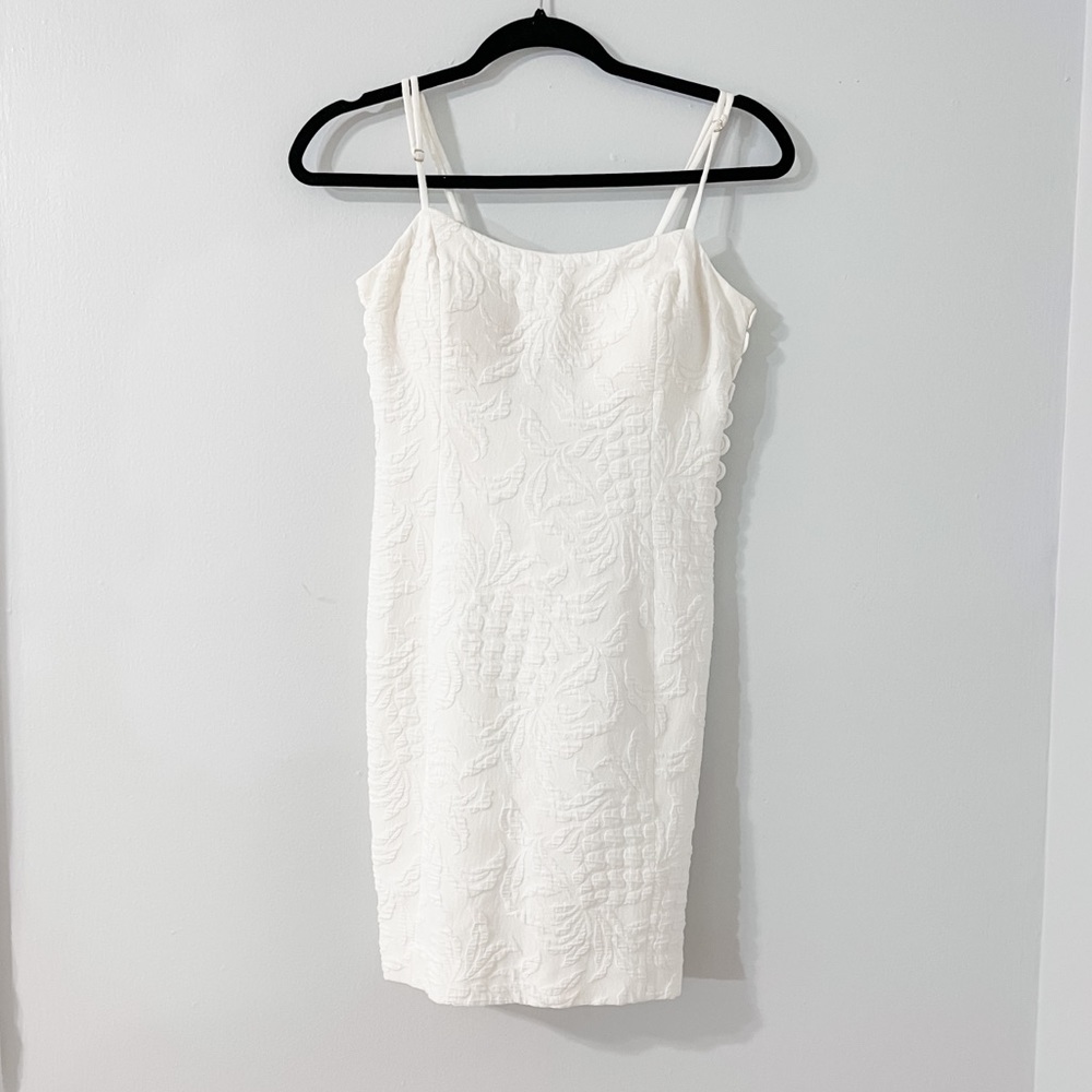 Lilly Pulitzer Shelli Resort White Pineapple Jacquard Stretch Shift Dress
